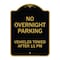 Signmission No Overnight Parking Vehicles Towed After 11 Pm, Black & Gold Alum Sign, 18" x 24", BG-1824-23827 A-DES-BG-1824-23827 - alternate 1